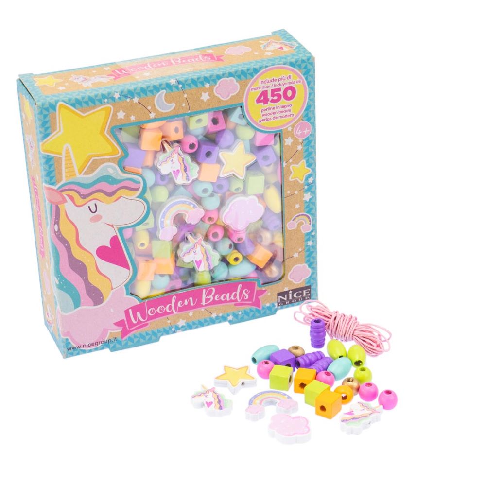 Wooden Beads mini box unicorn
