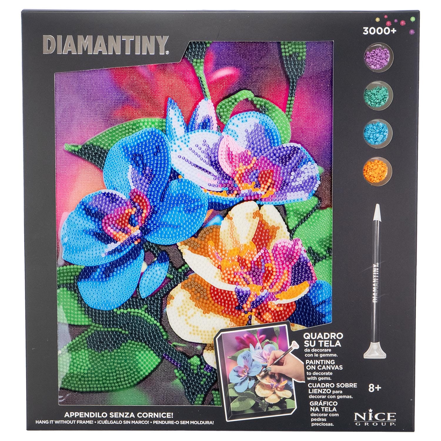 5D Diamond Painting Kit Uccelli Bianchi 30x40cm - Tela HD Con Strass Rotondi, Fai Da Te Per Adulti E Bambini