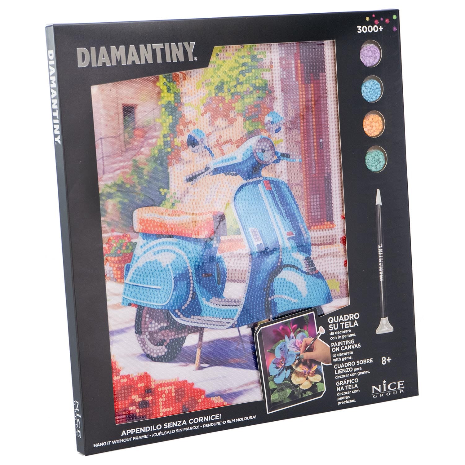 Diamantiny Quadro Grande Onda - Kit Crystal Art Con Oltre 3000 Gemme 3D, Mosaico Fai-da-te Da Appendere, 32x30 Cm