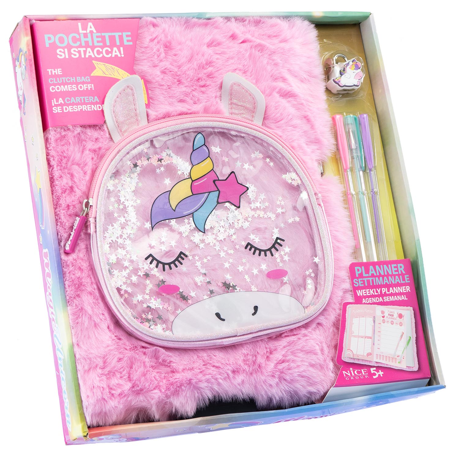 2 Sacchetti In Tessuto Non Tessuto Con Coulisse A Forma Di Unicorno | Mini Organizer Da Viaggio Per Bambini (Multicolore, M)