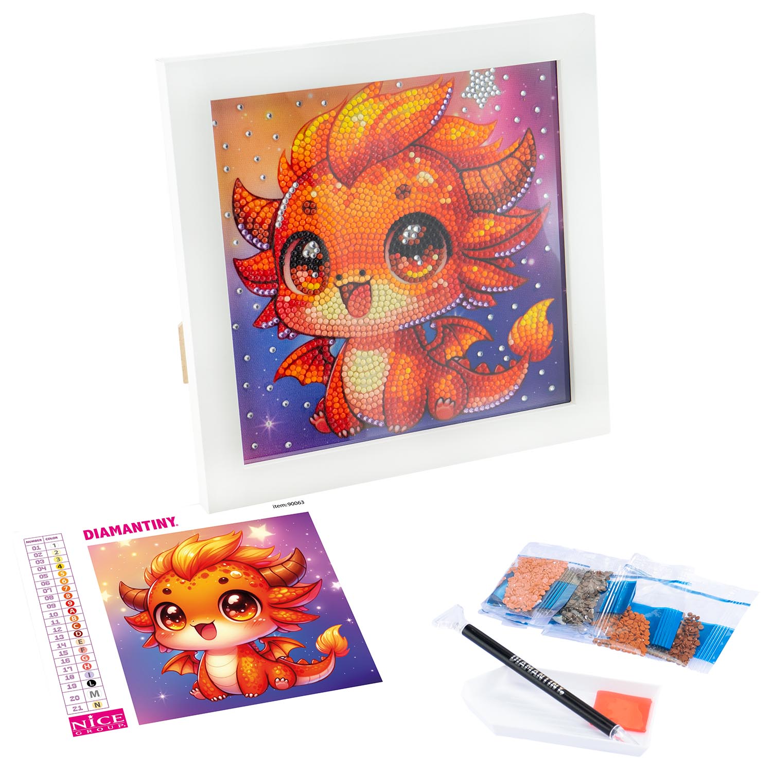 Diamantiny Kawaii Quadretto Draghetto IX - immagine 7